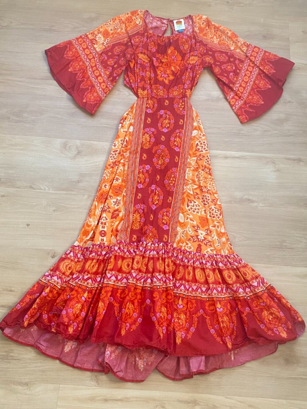 Farm Rio Women's Combuco Cutout Maxi Dress Size Medium Excellent